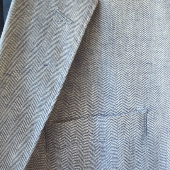 Stafford Linen Cotton Mens Classic Fit Linen Sport Coat - Picture 6 of 7